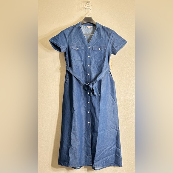 Blue Denim Button-Up Dress - Picture 6 of 6